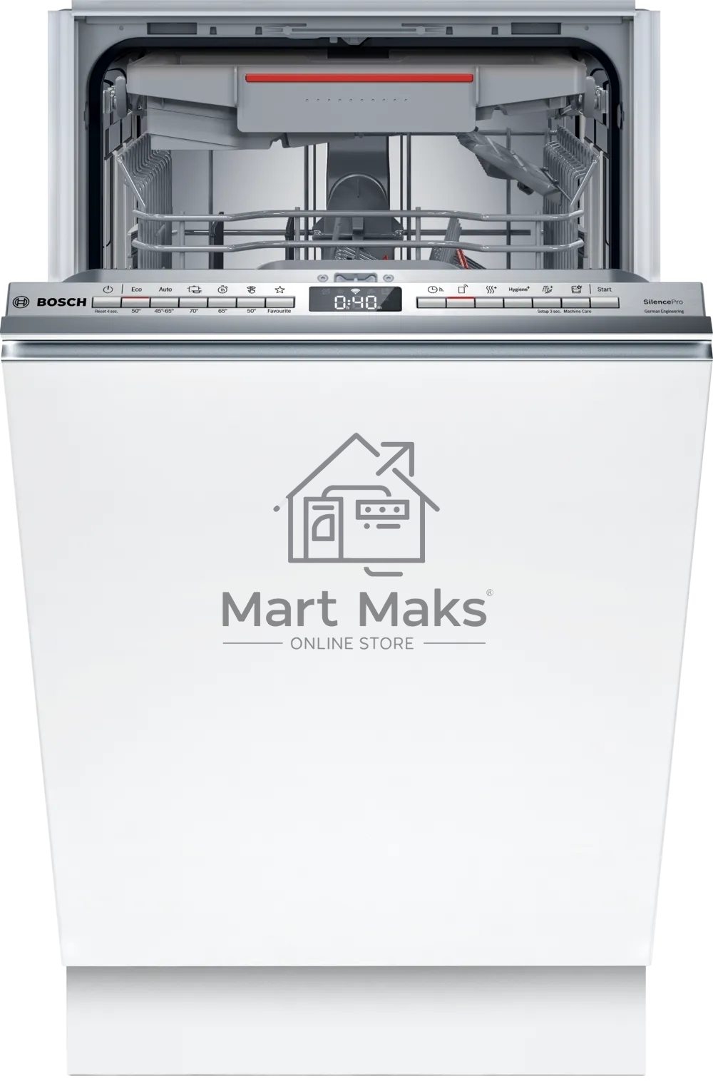 Встраиваемая посудомоечная машина Bosch SPV4HMX65Q, серебристый, 45 см, 10 компл., 45 дБ, класс A+