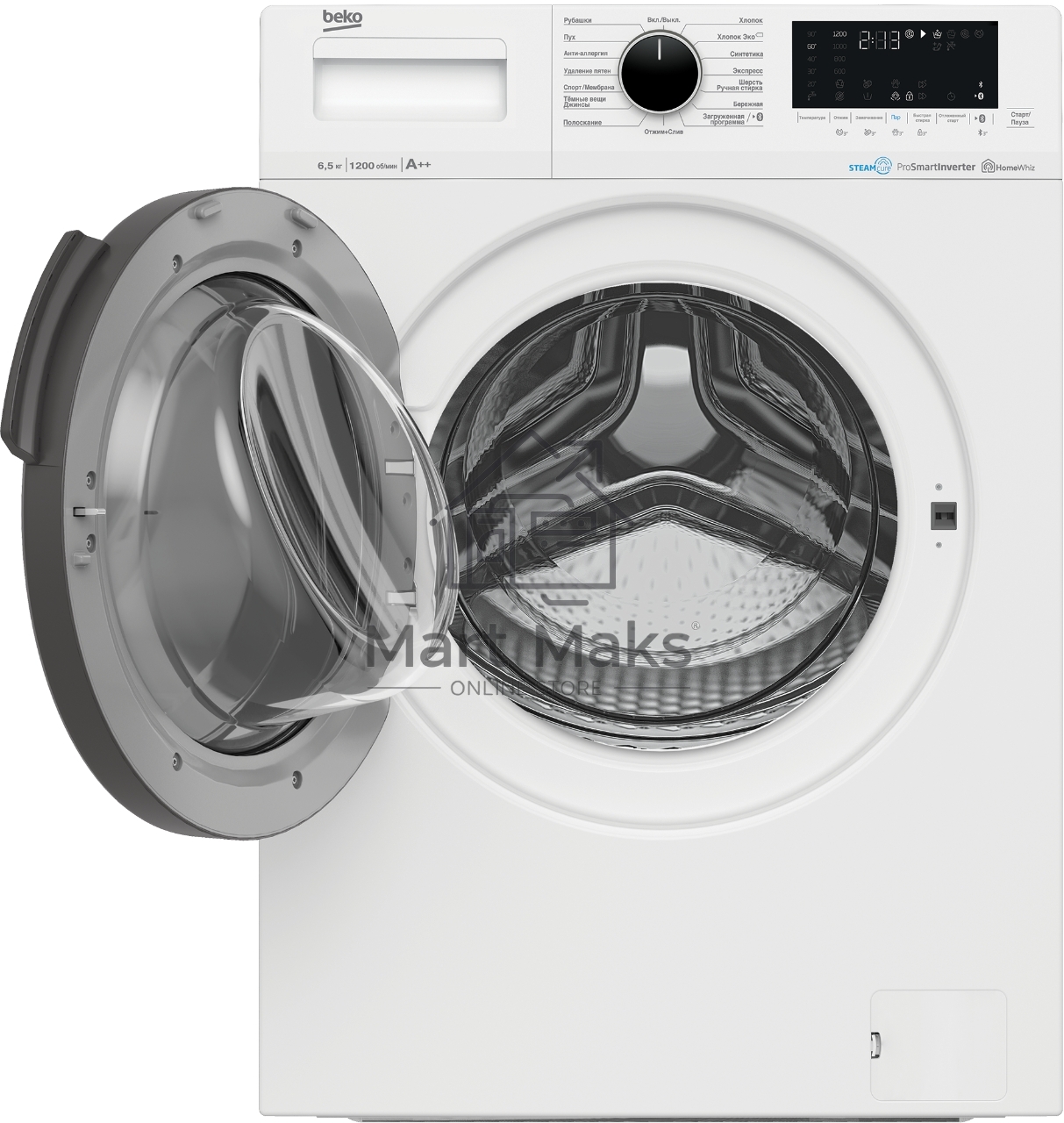 Стиральная машина Beko WSPE6H616W белый, загрузка фронтальная 6,5 кг, 1200 об/мин., класс: А
