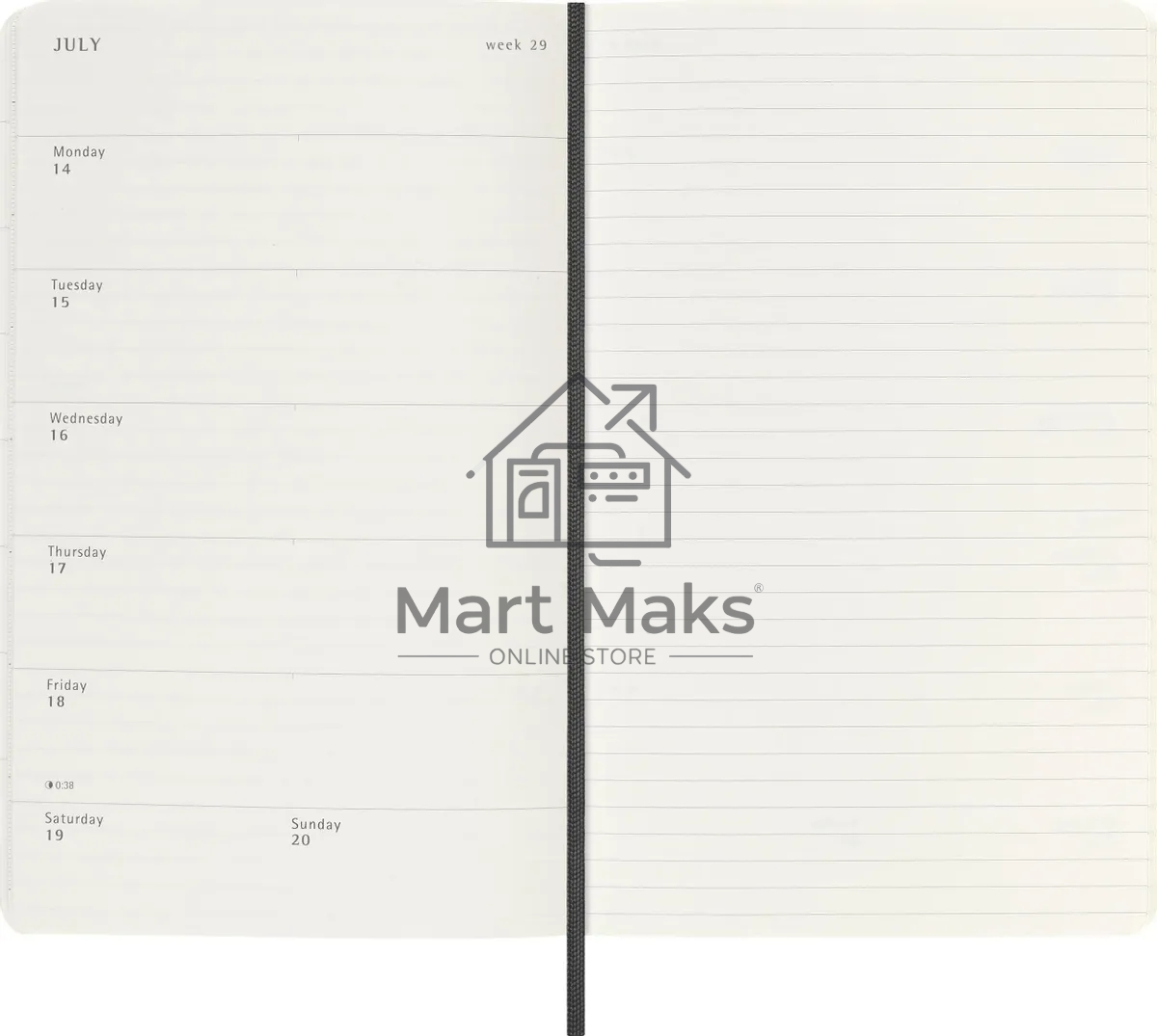 Еженедельник Moleskine ACADEMIC SOFT WKNT Large 130х210мм датир.18мес 208стр. мягкая обложка черный