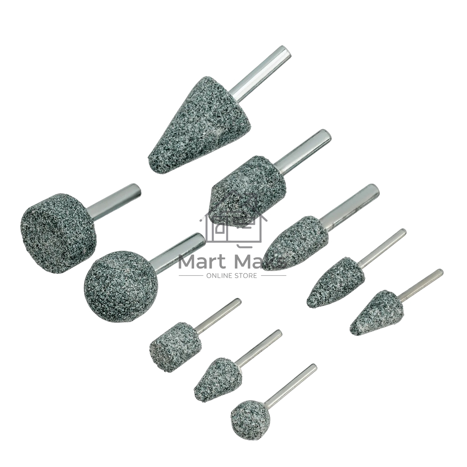 Набор шарошек Denzel абразивных для дрели (ПШМ), 63С, 10 шт.