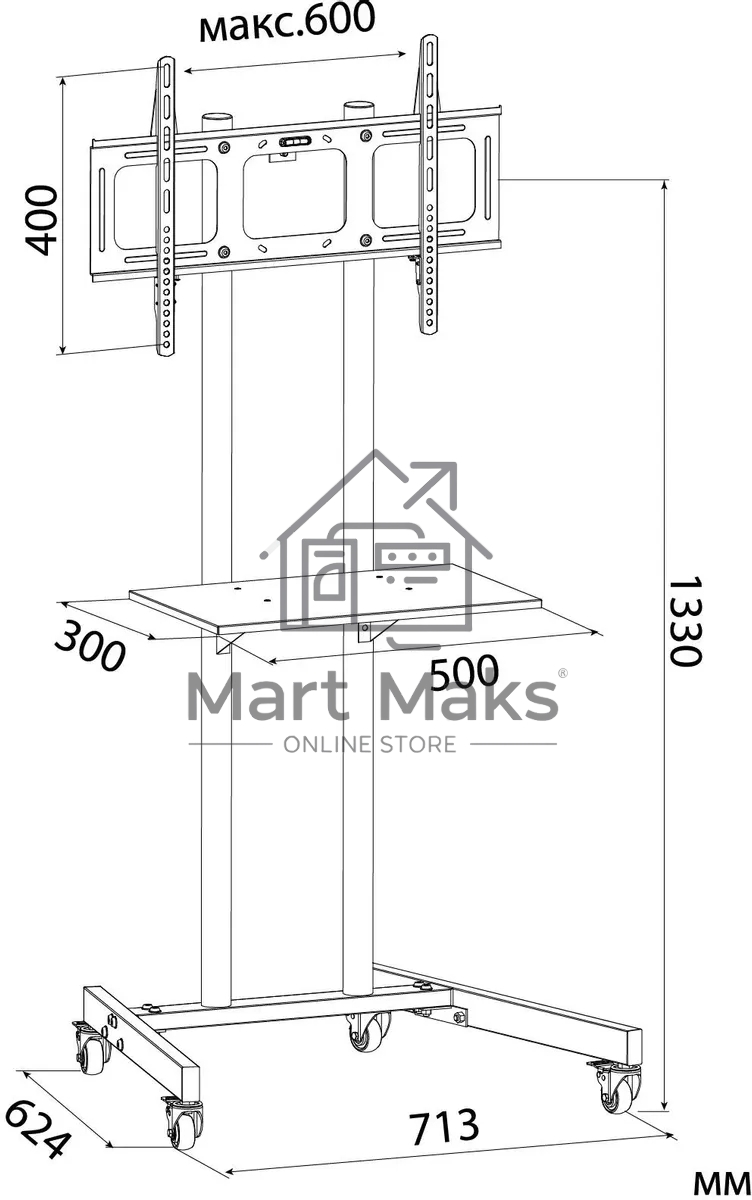 Стойка для телевизора Cactus CS-ST04 белый, 37