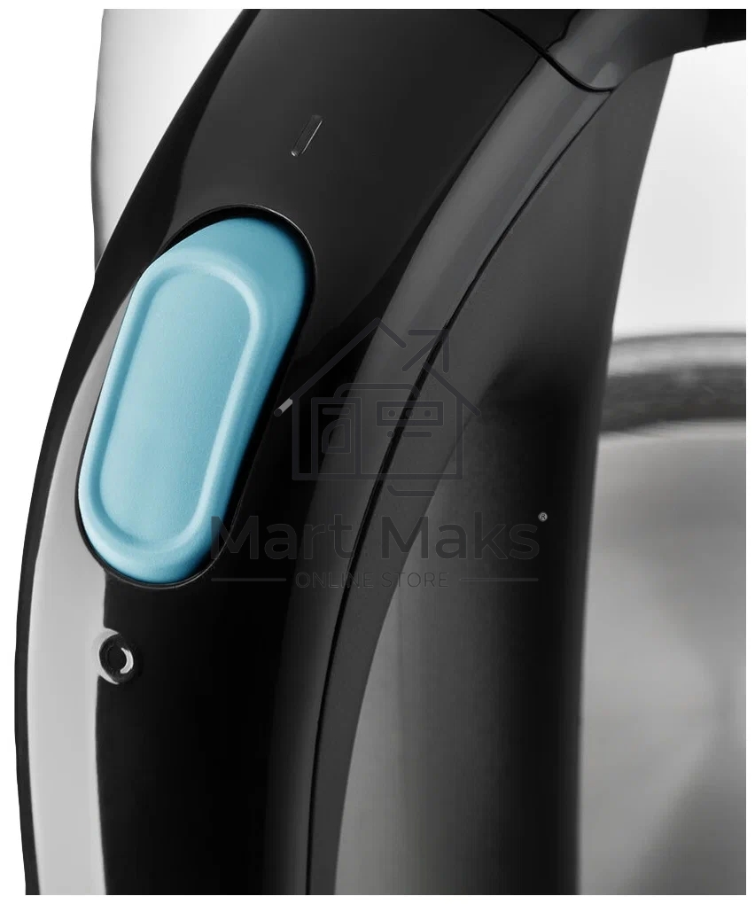 Чайник электрический Kitfort КТ-625-1 1.7л. 2200Вт черный/голубой (корпус: стекло)