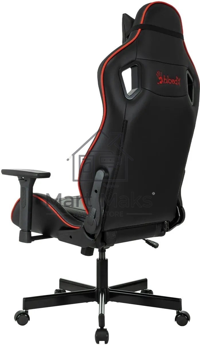 Кресло игровое A4Tech Bloody GC-840 черный, сиденье черный, эко.кожа, с подголов. крестов. металл черный, пластик черный