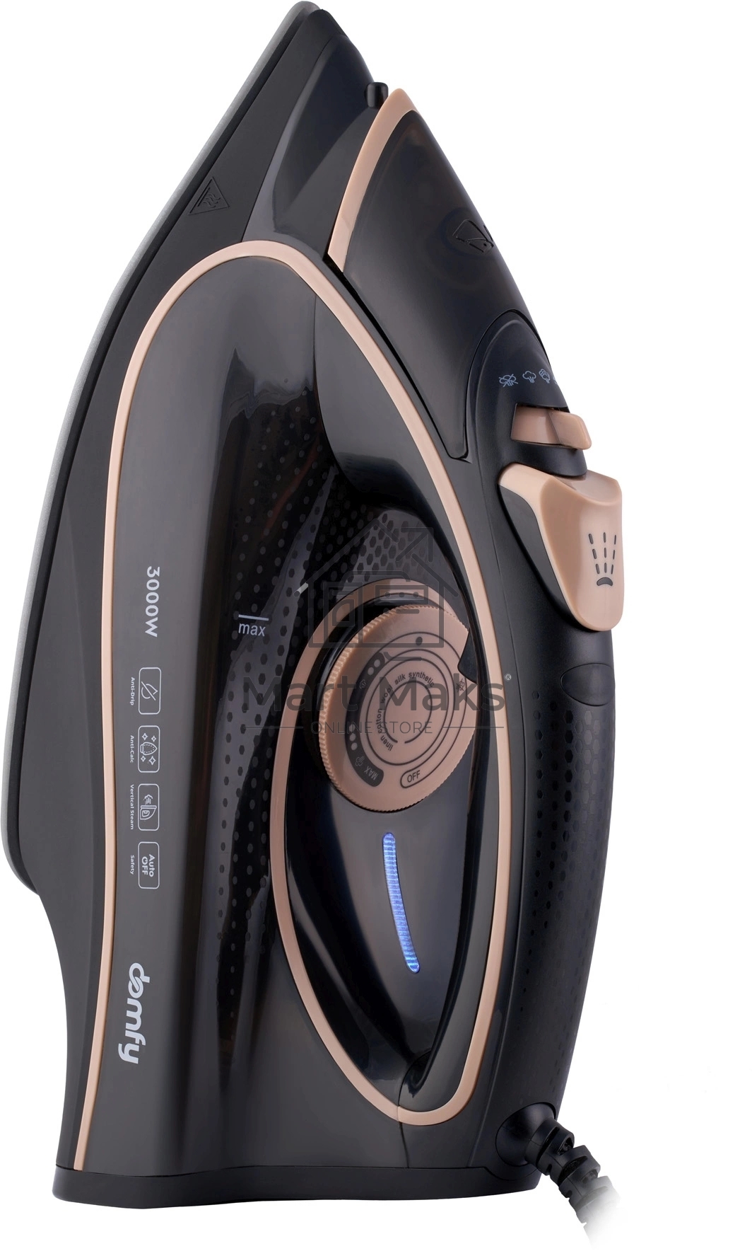 Утюг Domfy DSC-EI901 3000Вт черный/золотистый