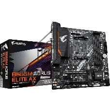 Материнская плата GIGABYTE B550M AORUS ELITE AX, AM4, AMD B550, 4xDDR4, 4xSATA, 2xM.2, 1xPCIe 4.0 x16, DVI-D, HDMI, 1x1Gb LAN, 3x3.5 мм, 7.1, microATX