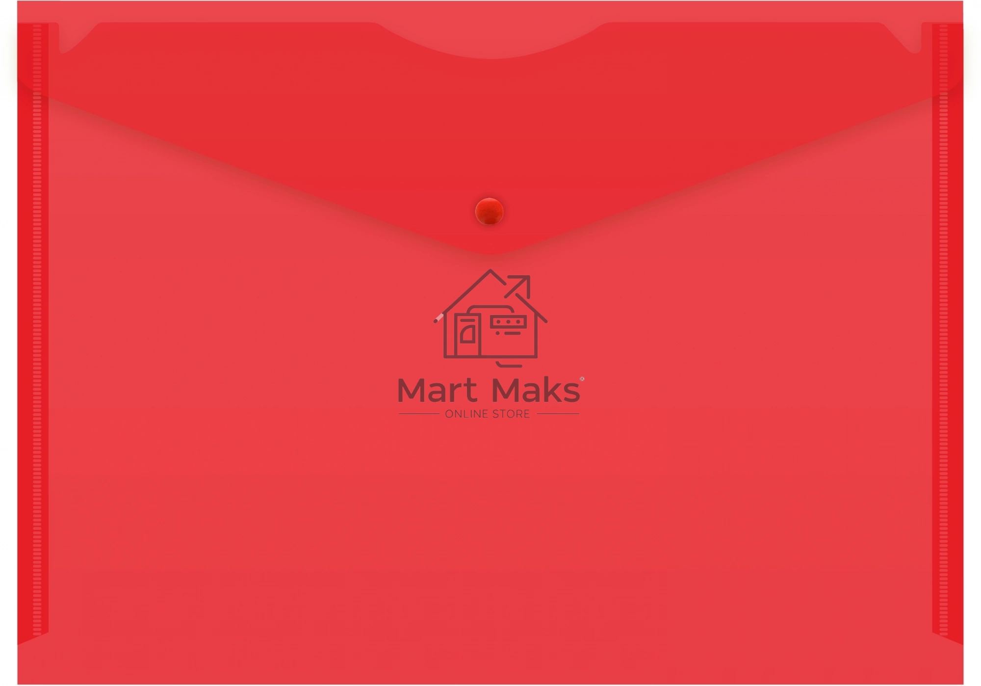 Конверт на кнопке Silwerhof Eco A4 пластик 0.12мм красный