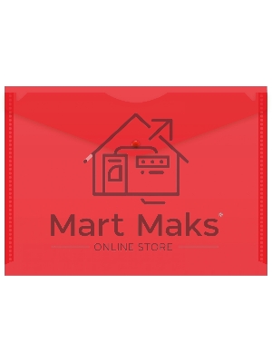 Конверт на кнопке Silwerhof Eco A4 пластик 0.12мм красный