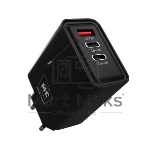 Зарядное устройство MORE CHOICE (4620202555625) NC90 1USB+2Type-C 3.0A PD 45W, черный