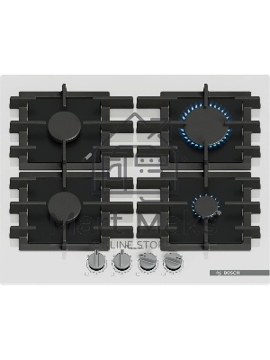 Газовая варочная панель Bosch PPP6A2I40R белый