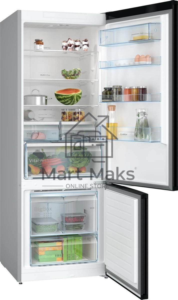 Холодильник Bosch KGN56CX30U нержавеющая сталь двухкамерный 400/105л морозилка снизу, No Frost