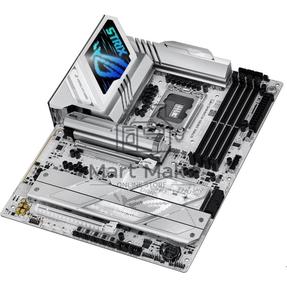 Материнская плата ASUS ROG STRIX Z890-A GAMING WIFI, LGA 1851, Intel Z890, 4xDDR5, 4xSATA, 5xM.2, 1xPCIe 4.0 x16, 1xPCIe 5.0 x16, 1xHDMI, 1xDP, 1x 2.5Gb LAN, 2xUSB-A 3.2 Gen 1, 5xUSB-A 3.2 Gen 2, 1xUSB-C 3.2 Gen 2, 2xThunderbolt 4, 2x3.5 мм, 7.1, ATX