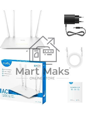 Роутер беспроводной Cudy WR1200 AC1200 10/100BASE-TX белый