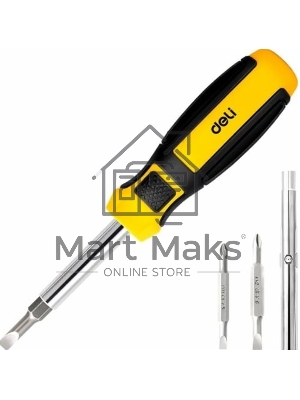 Многофункциональная отвертка 6-в-1 Deli DL260206 В комплекте биты SL5, SL6, PH1, PH2