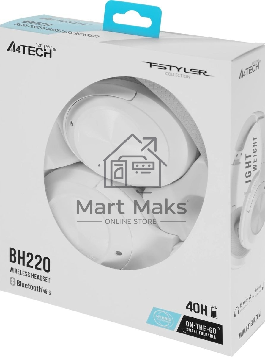 Наушники мониторные A4Tech Fstyler BH220 Bluetooth белый