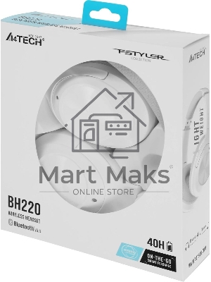 Наушники мониторные A4Tech Fstyler BH220 Bluetooth белый