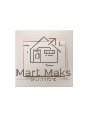 Розетка 1-м СП Кварта 16А РСб10-3-ККм с защ. крышкой с заземл. IP20 крем. ИЭК ERK15-K33-16-DM