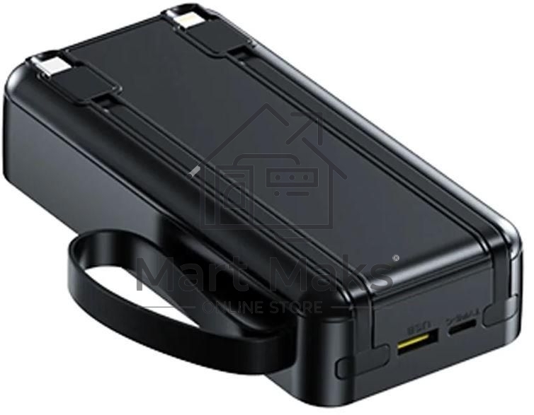 Портативный аккумулятор AKSBERRY (6900290870014) E201 Lines PD22.5W with cabels 20000 mAh (черный)