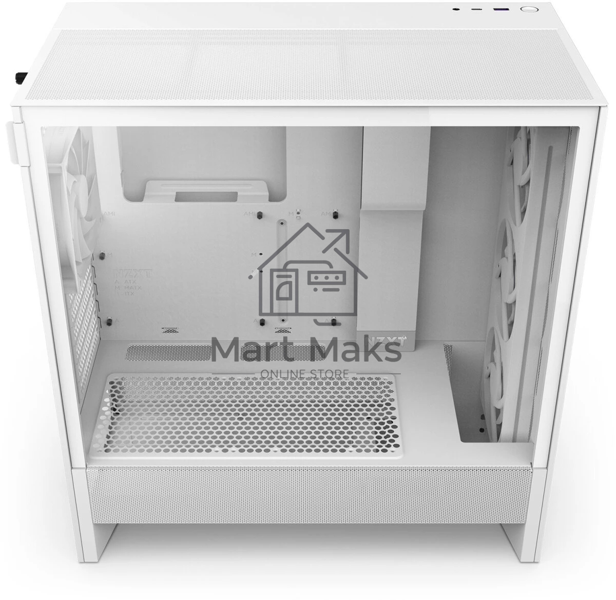 Компьютерный корпус без блока питания NZXT H5 Flow RGb, Midi-Tower, TG, 4x120мм RGb, 1xUSB-A 3.2 + 1xUSB-C 3.2, E-ATX, ATX, mATX, mITX белый