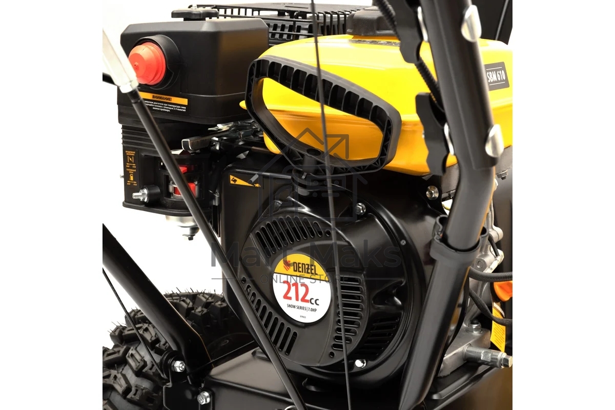 Бензиновая снегоуборочная машина SBM 610, 212cc, ручной старт, фара Denzel