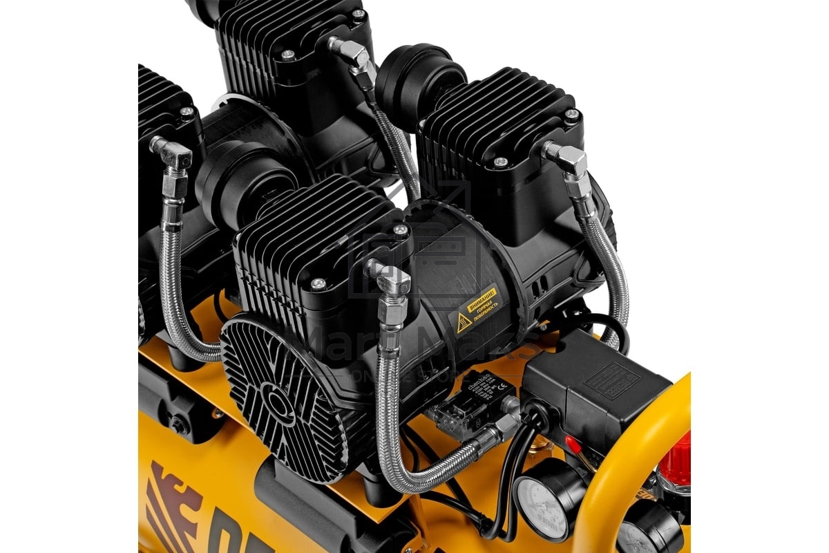 Компрессор безмасл. малошумный Denzel DLP -3000/50, 3 кВт, 2х1,5 кВт,50 л, 2850 об/мин,500 л/мин