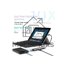 Концентратор USB-хаб UGREEN CM195-70411 Space Gray (70411)