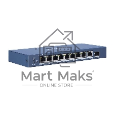 Коммутатор Hikvision DS-3E0510P-E/M, 8×1 Гбит/с PoE+ + 1×1 Гбит/с + 1×1 Гбит/с SFP, неуправляемый