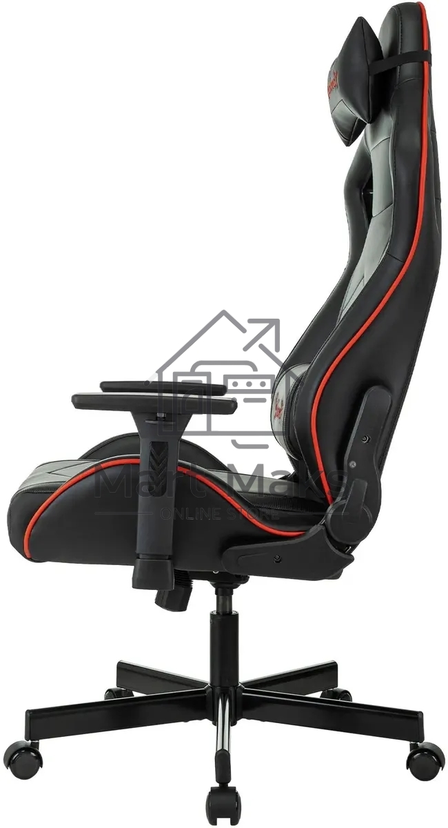Кресло игровое A4Tech Bloody GC-840 черный, сиденье черный, эко.кожа, с подголов. крестов. металл черный, пластик черный