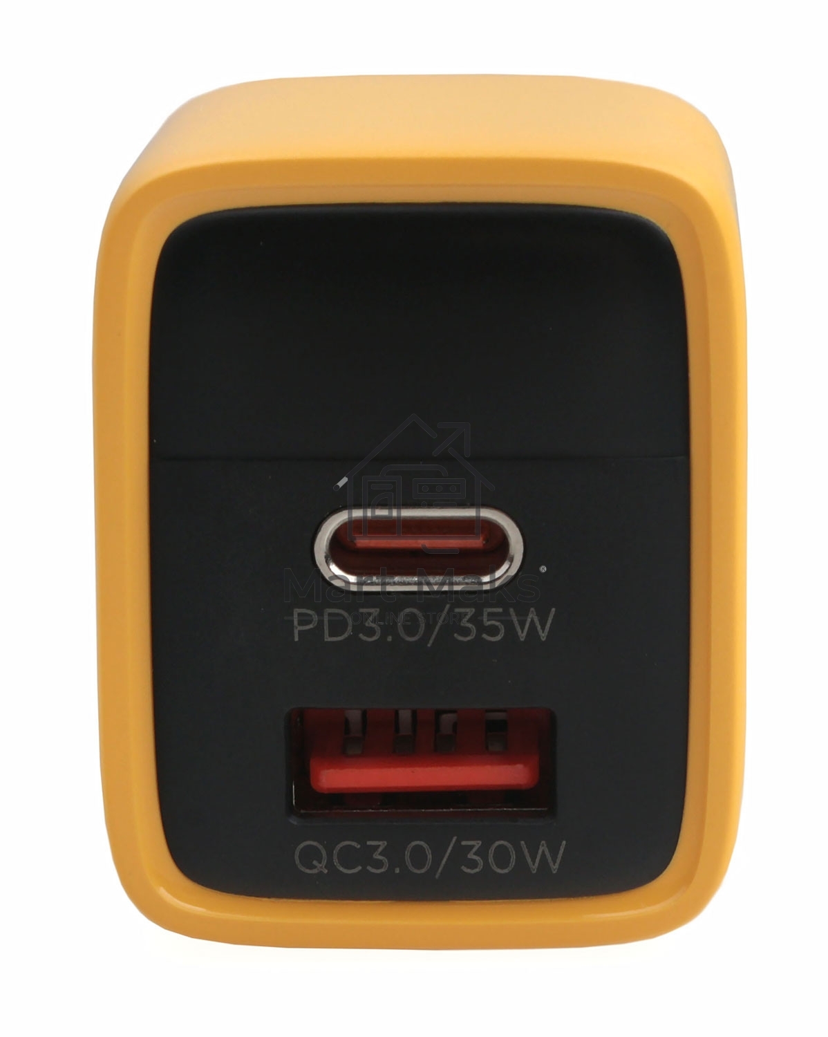 Зарядное устройство с дисплеем Cablexpert MP3A-PC-53, 35Вт GaN, QC3.0/PD3.0, 1хUSB, 1хType-C, желтый, коробка