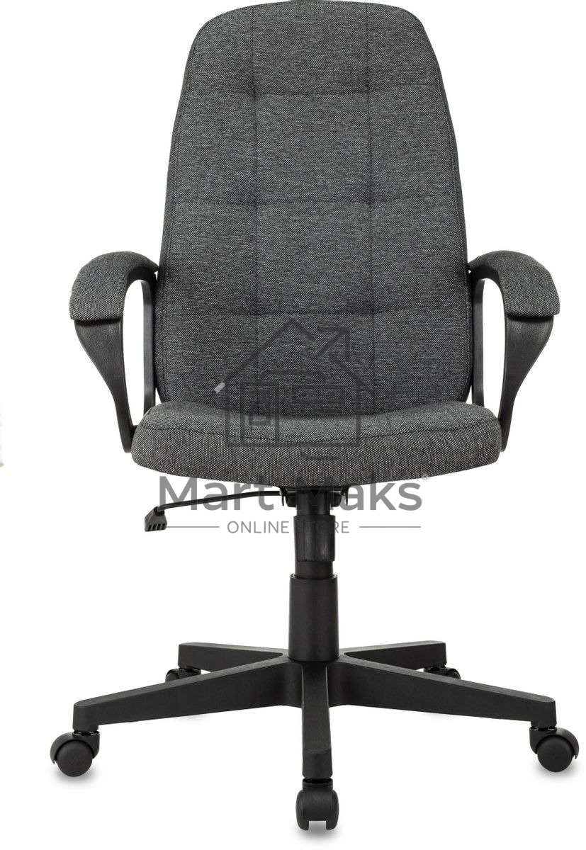 Кресло руководителя Бюрократ CH 002 Fabric 3C1 серый, крестов. пластик
