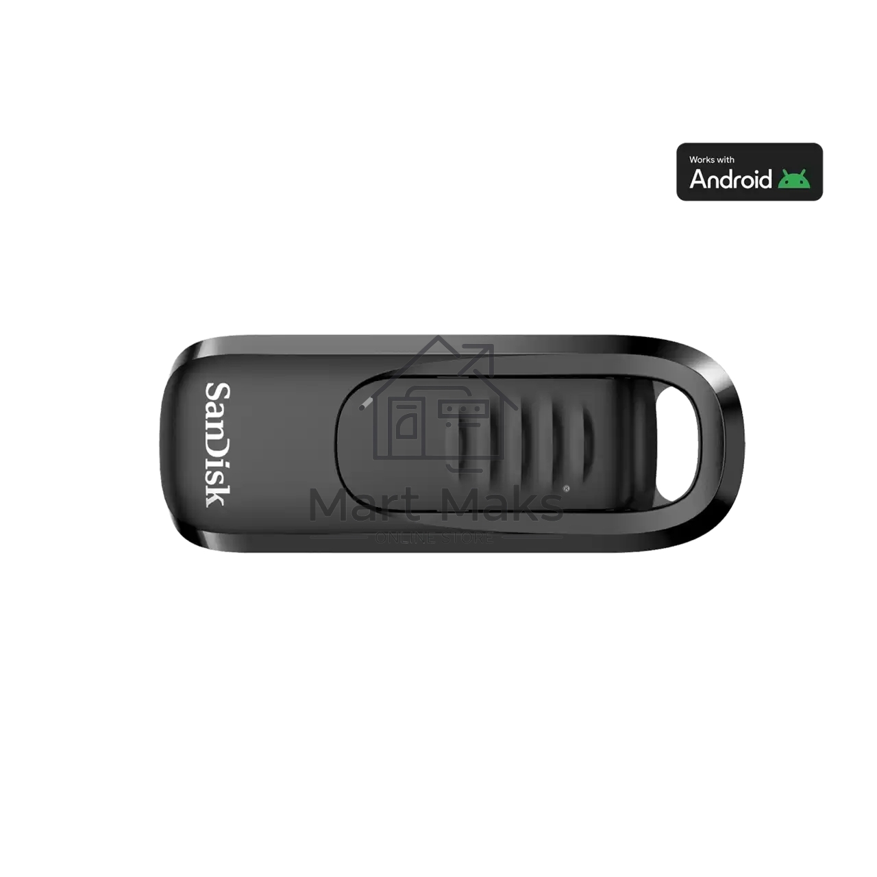 Флешка USB SanDisk Ultra Slider (SDCZ480-128G-G46), 128Gb, USB Type-C, R/W 400/70, черный