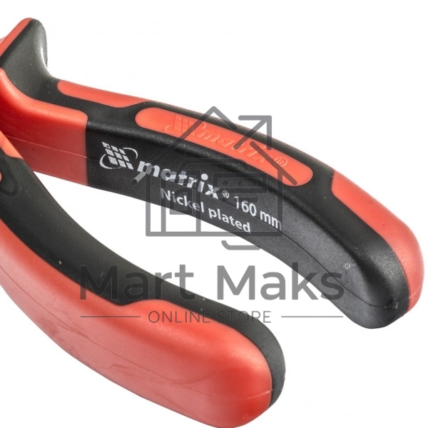 Круглогубцы Matrix 17355 NICKEL 160 мм, никелированные, двухкомпонентные рукоятки