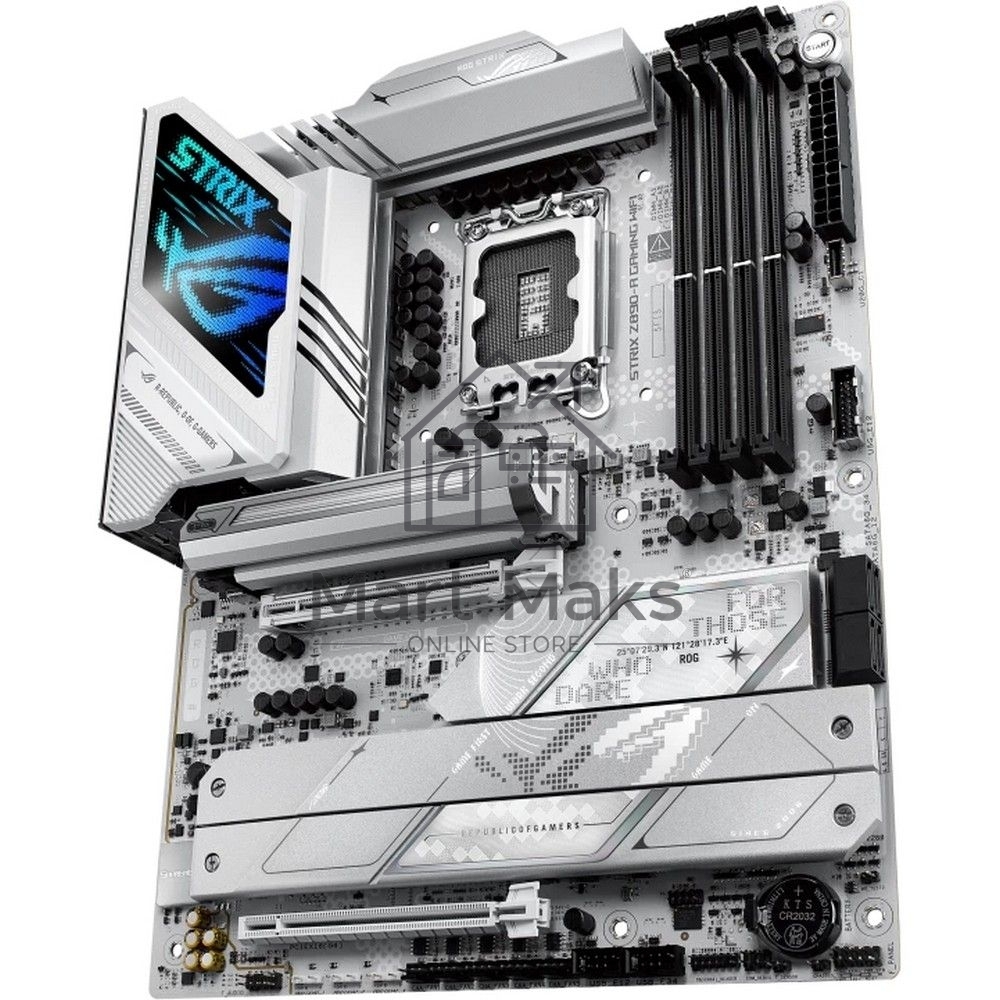 Материнская плата ASUS ROG STRIX Z890-A GAMING WIFI, LGA 1851, Intel Z890, 4xDDR5, 4xSATA, 5xM.2, 1xPCIe 4.0 x16, 1xPCIe 5.0 x16, 1xHDMI, 1xDP, 1x 2.5Gb LAN, 2xUSB-A 3.2 Gen 1, 5xUSB-A 3.2 Gen 2, 1xUSB-C 3.2 Gen 2, 2xThunderbolt 4, 2x3.5 мм, 7.1, ATX