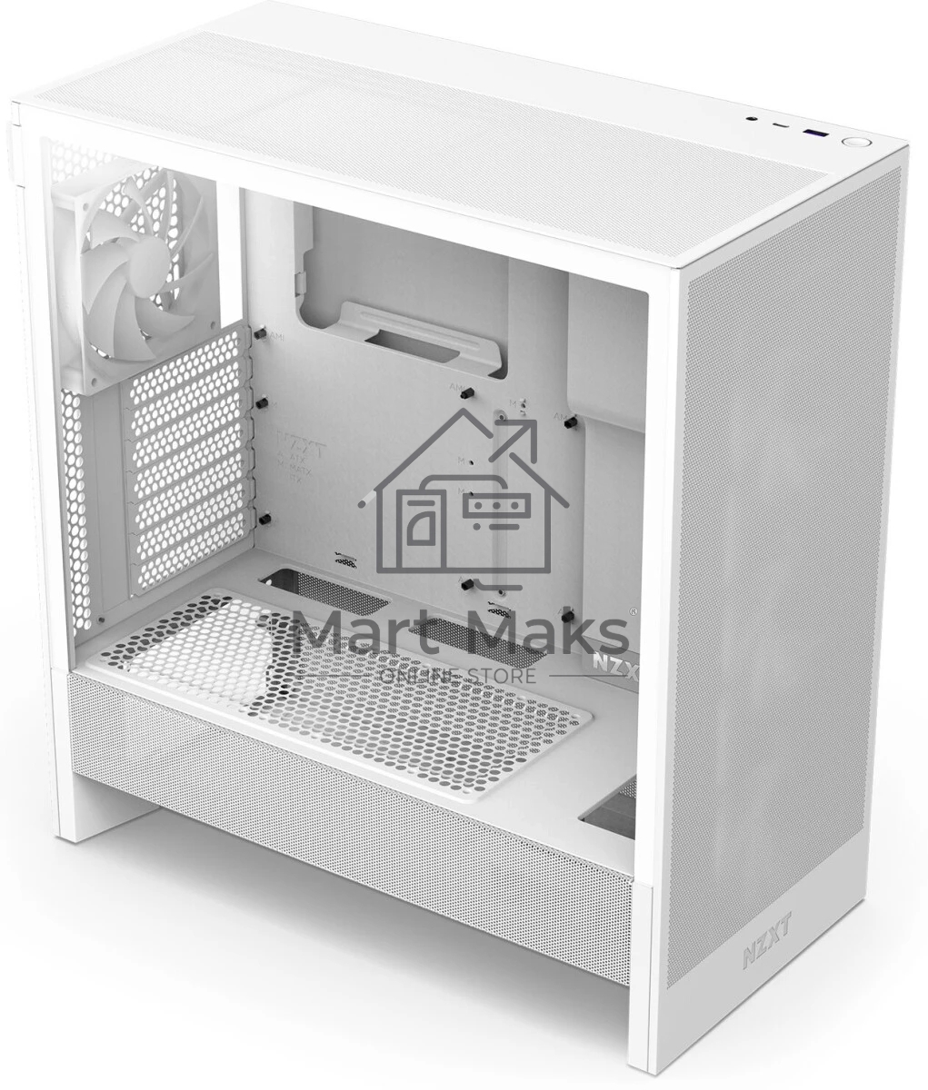 Компьютерный корпус без блока питания NZXT H5 Flow RGb, Midi-Tower, TG, 4x120мм RGb, 1xUSB-A 3.2 + 1xUSB-C 3.2, E-ATX, ATX, mATX, mITX белый