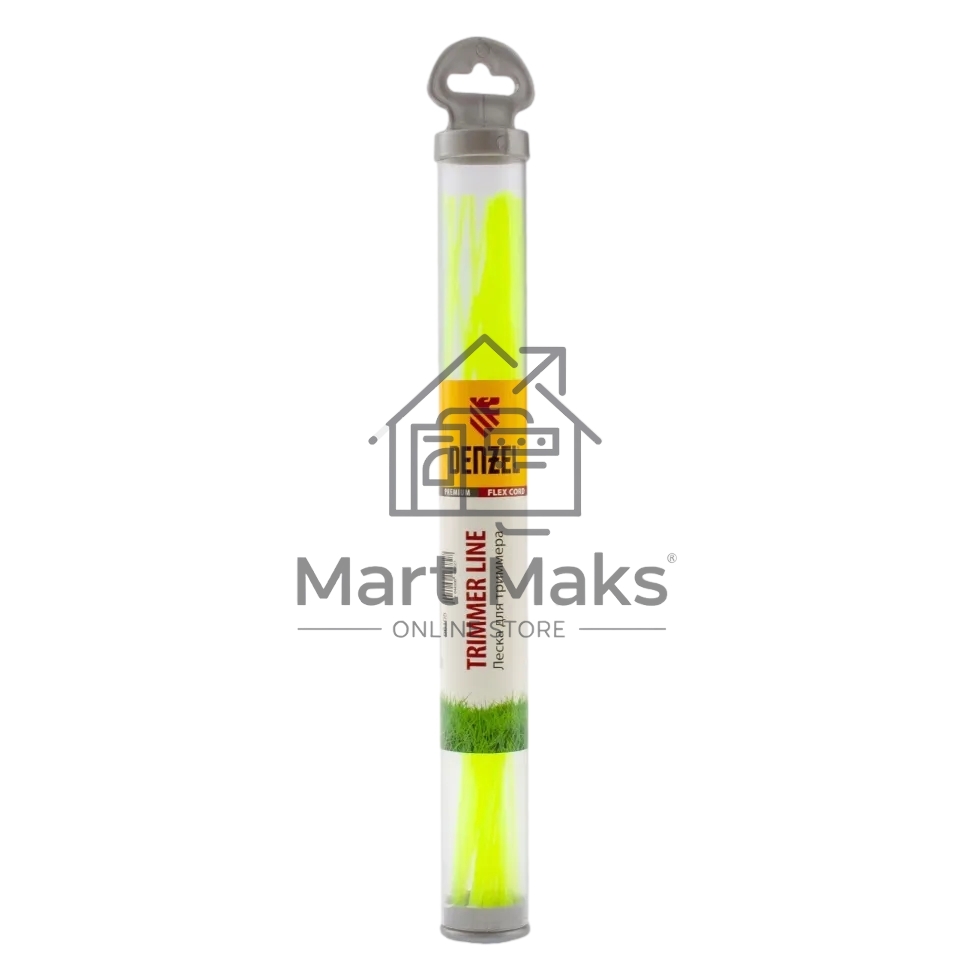 Леска для триммера Denzel круглая нарезанная 2,4 мм х 30 см 20 шт.тубус FLEX CORD