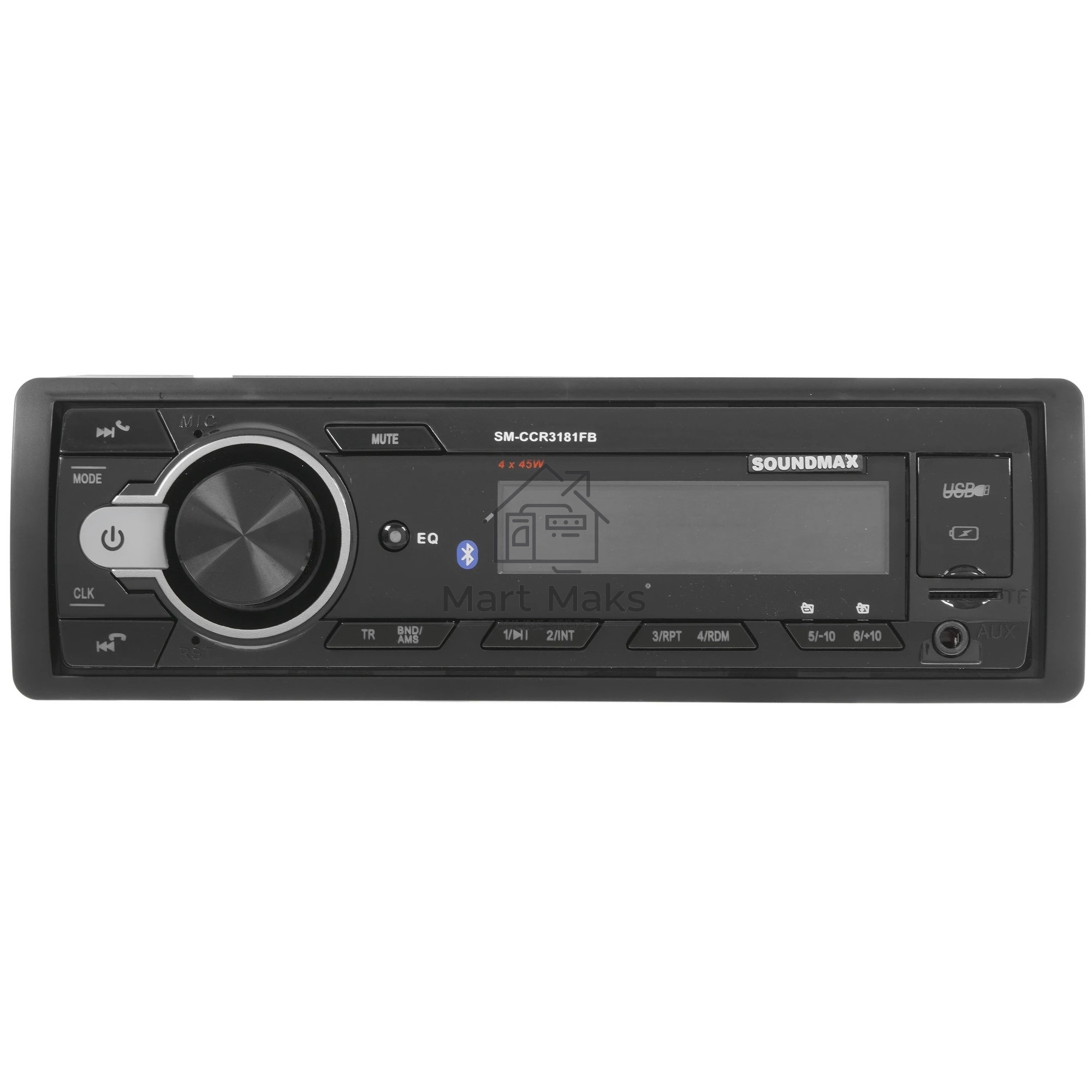 Автомагнитола Soundmax SM-CCR3181FB, 1 DIN, Bluetooth, USB Type-A, AUX