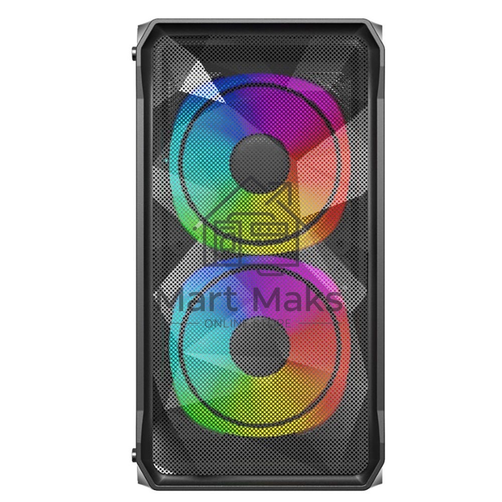 Компьютерный корпус Powercase Mistral Micro A3B ARGB, Tempered Glass, 2x 140mm ARGB PWM+1x 120mm ARGB PWM, черный, mATX (CMMAB-A3)