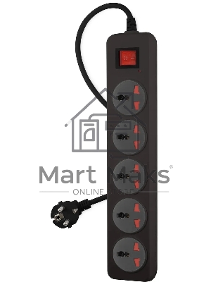 Сетевой фильтр Buro 500UNH-5-BG 5м (5 розеток) черный/серый (коробка)