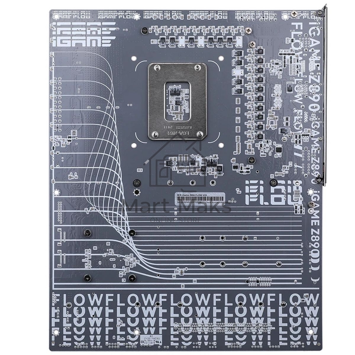 Материнская плата Colorful iGame Z890 FLOW V20, LGA 1851, Intel Z890, 4xDDR5, 5xM.2, 4xSATA, 2xPCIe 5.0 x16, 1xPCIe 4.0 x4, 1xHDMI, 1xDP, 1x 2.5Gb LAN, 4xUSB-A 3.2 Gen 2, 2xUSB-C 3.2 Gen 2, 1xUSB-C 3.2 Gen 2x2, 5x3.5 мм, 7.1, ATX