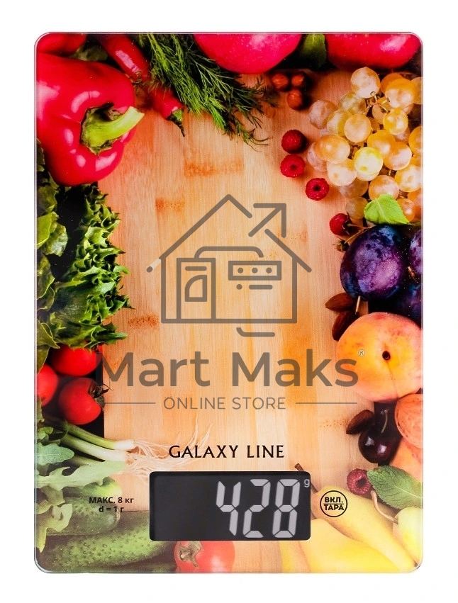 Промо_Весы кухонные Galaxy Line GL 2817, стекло, элемент питания типа 