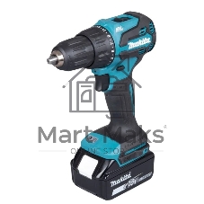 Дрель-шуруповерт Makita DHP490F005, 18 В, 3 Ач, 50 Нм, бесщеточный, ударный