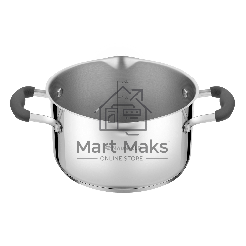 Кастрюля Maunfeld LAURA MCS31S08GR из нержавеющей стали со стеклянной крышкой, 20 см, 3,1 л.