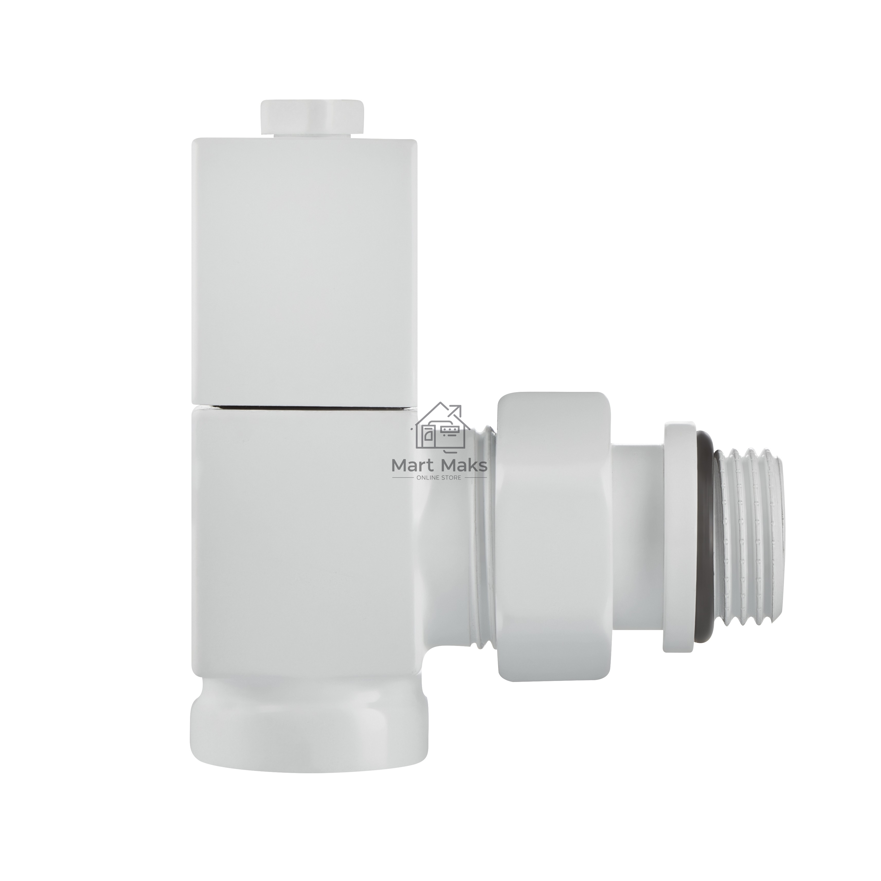 Набор дизайн-вентилей Royal Thermo CUBE, угловой (белый) 1/2