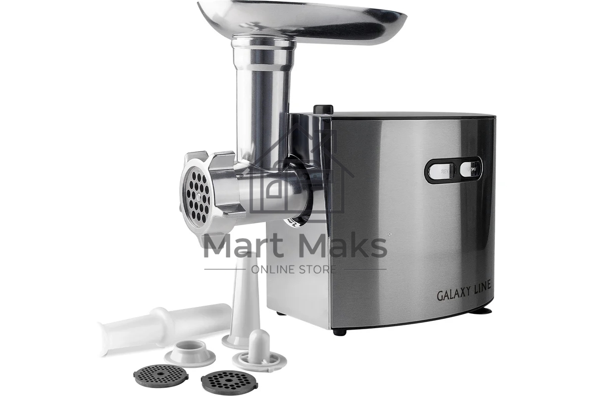 Мясорубка электрическая Galaxy Line GL 2400, серебристый, 1200 Вт, корпус из нержавеющей стали, функция 