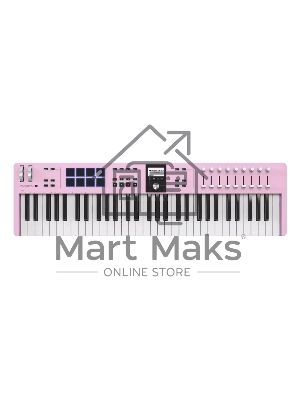 Клавиатура MIDI 231535 Arturia KeyLab Essential 61 mk3 Rose Quartz 61 клавиша, LCD дисплей, 9 энкодеров, 8 пэдов, 9 фейдеров, 12 кнопок управления, колеса высоты тона и модуляции, 1/4