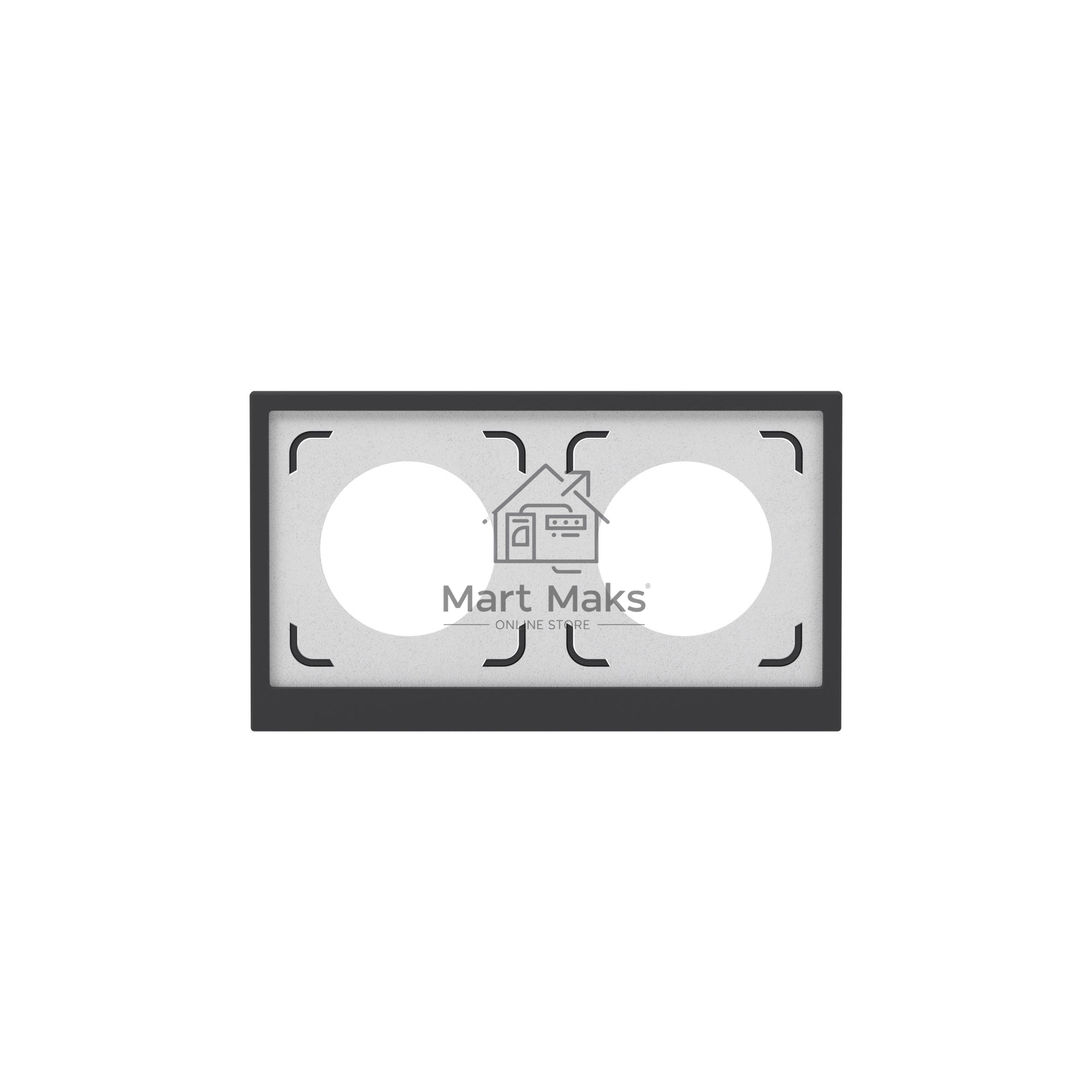 Рамка 2 поста IP44, черный уголь