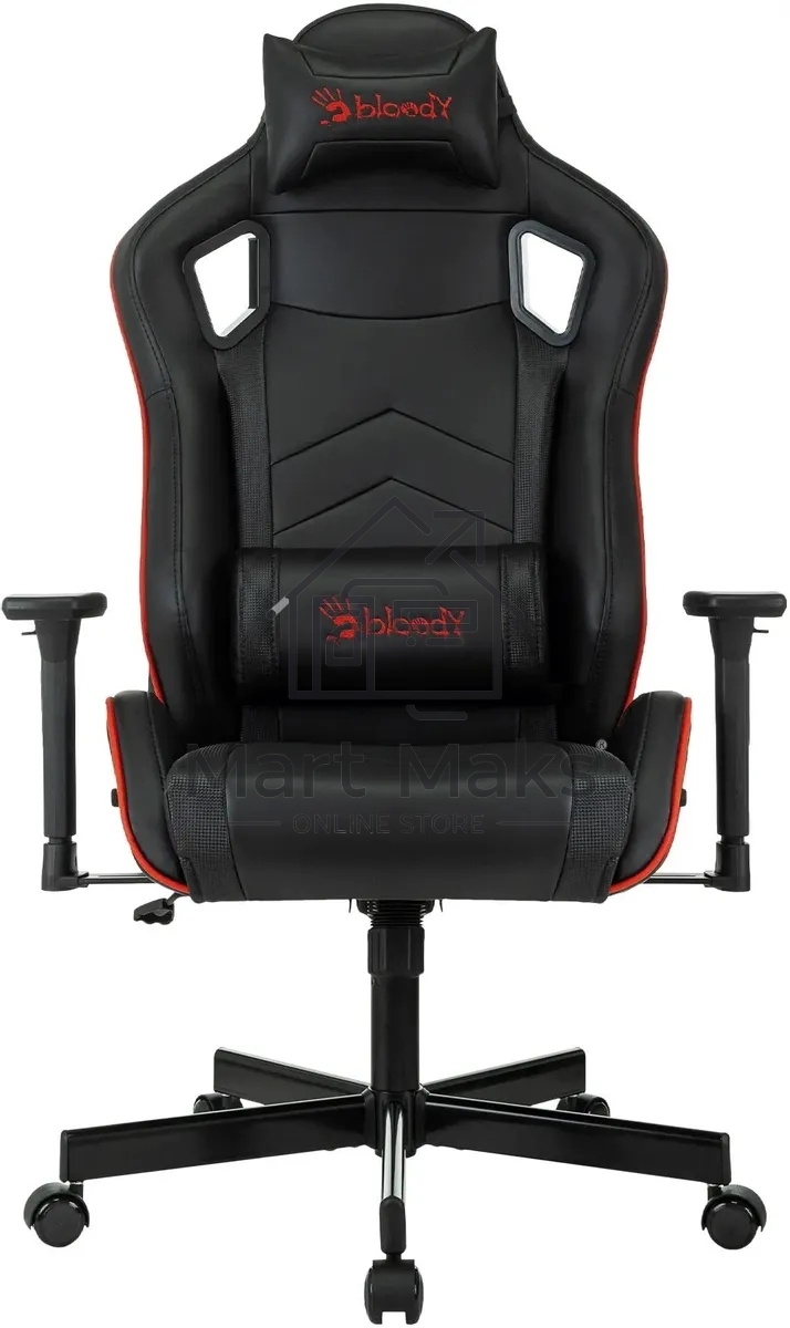 Кресло игровое A4Tech Bloody GC-840 черный, сиденье черный, эко.кожа, с подголов. крестов. металл черный, пластик черный