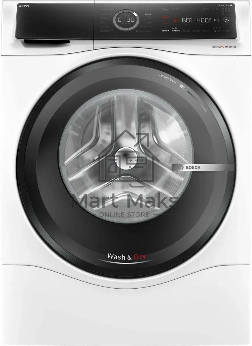 Стирально-сушильная машина Bosch Serie 8 WNC254A0SN белый, загр.фронтальная, макс.: 10,5 кг, 1400 об/мин, класс: D