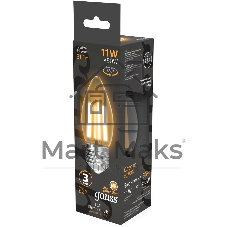 Лампа филам. Gauss Filament 11Вт цок.:E27 свеча св.свеч.белый теп. (упак.:10шт) (103802111)