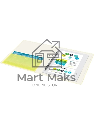 Папка с металлическим пружинным скоросшивателем Бюрократ Double Neon DNE07PYEL A4, пластик, 0.7мм корешок 27мм, карман продольный внутренний, желтый