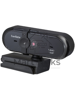 Веб-камера широкоугольная ExeGate Stream C925 Wide Full HD (2Мп, 1920х1080, 1080P,30fps, защитная шторка, фиксированный фокус, широкоугольный 4-линзовый объектив 79°, микрофон с шумоподавлением, универсальное крепление, USB, кабель 1,5 м, Windows 7/8/10/1